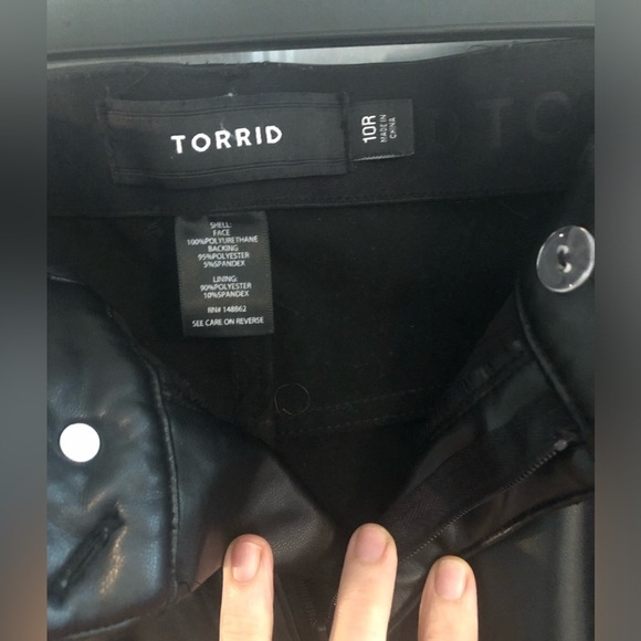 Torrid black faux leather trousers size 10 - Picture 13 of 16